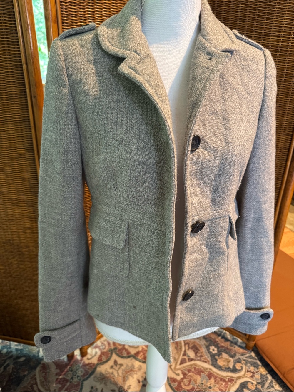 Banana Republic Gray Tailored Wool-Blend Blazer